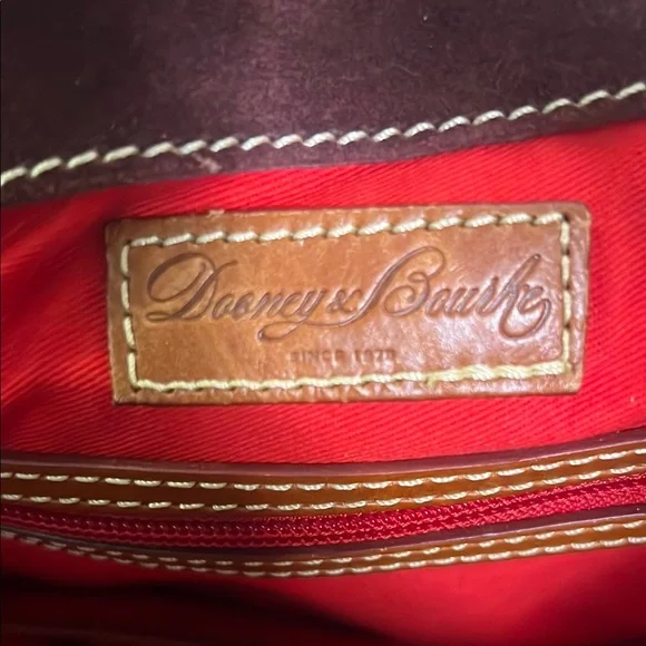 Dooney & Bourke Burgundy Fall Suede Leather Women's Bag and Matching Wallet Set - Picture 10 of 14